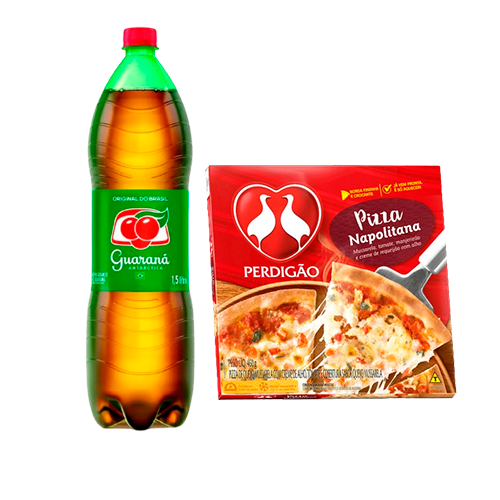 Combo Pizza Perdigão Napolitana 460g e Refrigerante Antarctica 1,5L
