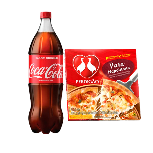 Combo Pizza Perdigão Napolitana 460g e Coca Cola 1,5L