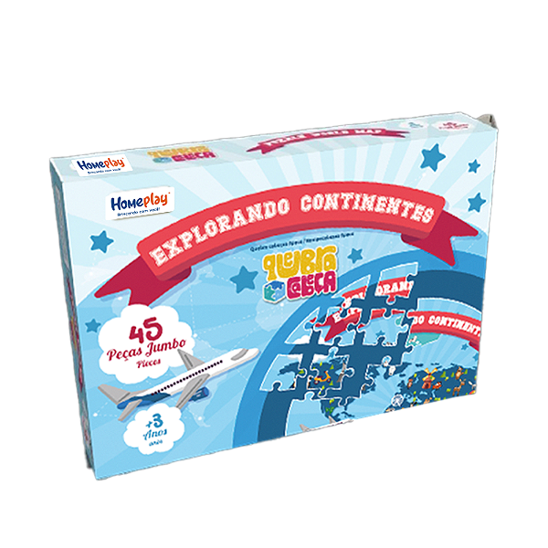 Quebra cabeça Jumbo 45 peças - Continentes