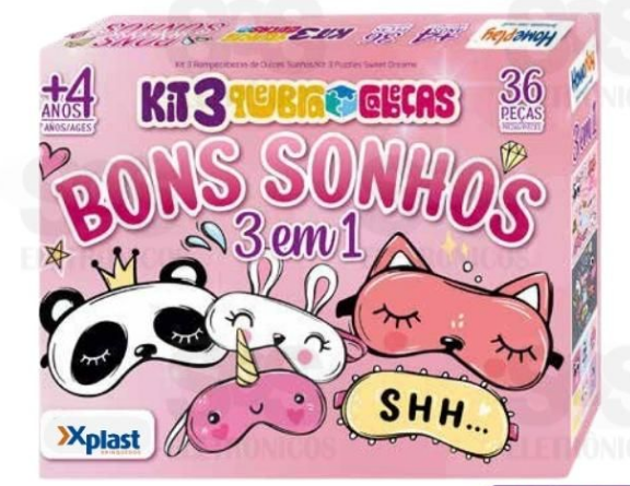 Kit 3 Em 1 Quebra-Cabeça 36 Peças