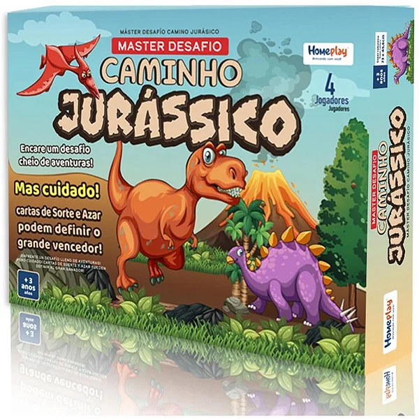 Jogo de tabuleiro desafio caminho jurassico