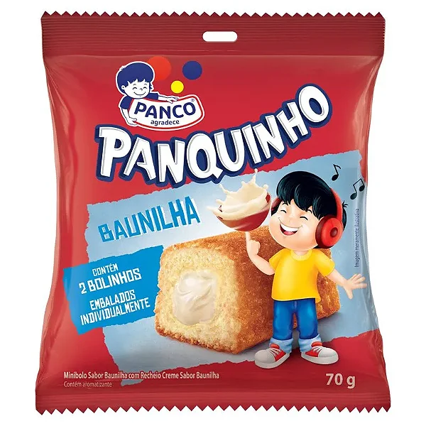 BOLO PANQUINHO BAUNILHA 70G.