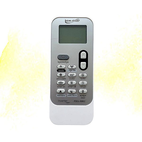 CONTROLE REMOTO SPLIT CONSUL INVERTER FBG-8062