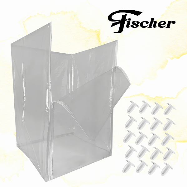 KIT SACO SECADORA FISCHER AMIGA 4KG E 8KG + 20 CLIPS - CÂMARA EM PVC COM ZÍPER E VELCRO