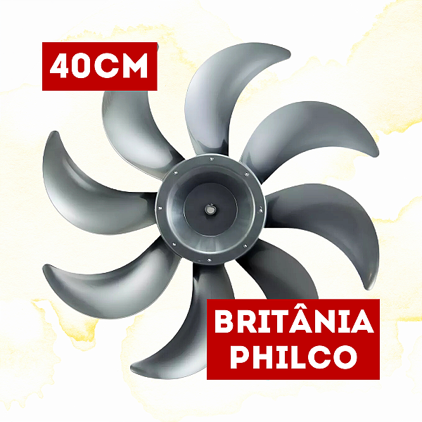 HÉLICE 40CM 8 PÁS VENTILADOR BRITÂNIA BVT480P PHILCO PVC480P - CINZA ESCURO