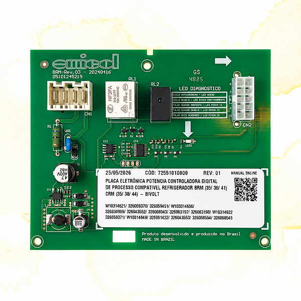 PLACA DE POTÊNCIA GELADEIRA BRASTEMP BRM35/36/41 CONSUL CRM35/38/44 - W10314621 326059370 EMICOL