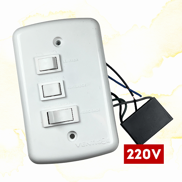 CHAVE 220V VENTILADOR DE TETO VENTISOL C/CAPACITOR - FÊNIX SUNNY AIRES - ORIGINAL