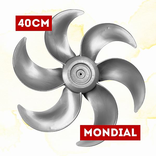 HÉLICE 40CM 6 PÁS VENTILADOR MONDIAL - PRATA