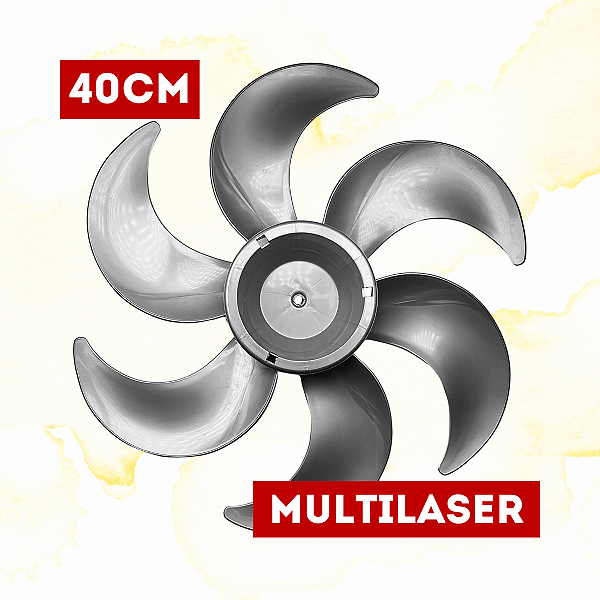 HÉLICE 40CM 6 PÁS VENTILADOR MULTILASER TURBO VL401 VL402 VL403 VL404 - PRATA HR14132