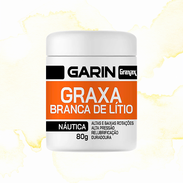GRAXA BRANCA DE LÍTIO - MANCAL ROLAMENTO EMBARCAÇÕES AUTOS - GARIN 80G
