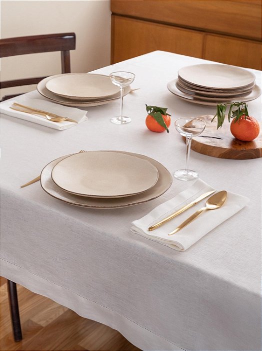 TOALHA DE MESA 60X60 BRANCA ABERTA
