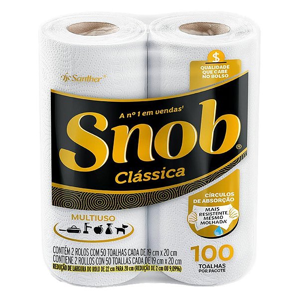 TOALHA DE COZINHA ABSORVENTE C/02 ROLOS - SNOB