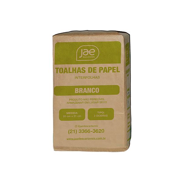 PAPEL TOALHA INTERFOLHADO.BCO F SIMPLES 20X21- JAE VERDE