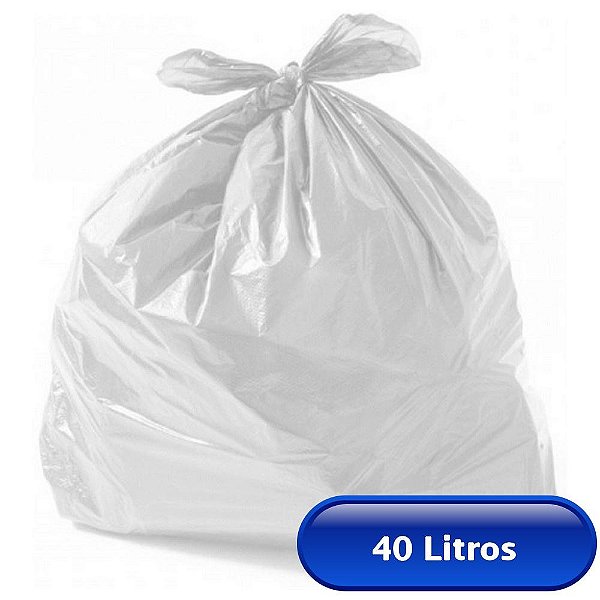 SACO DE LIXO BRANCO 40LTS C/100