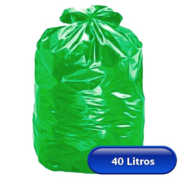 SACO DE LIXO VERDE 40LTS C/100