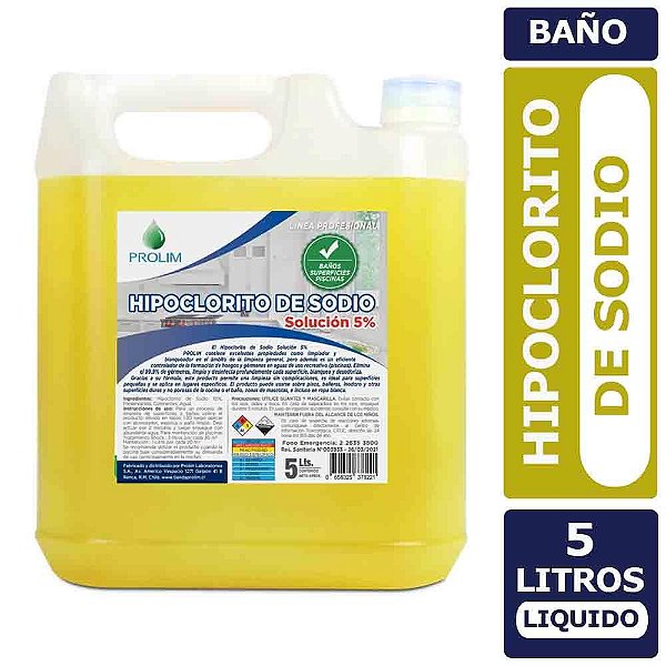 HIPOCLORITO DE SODIO 5% 5LTS