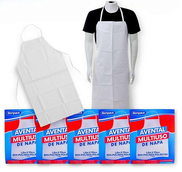 AVENTAL DE NAPA BRANCO S/BOLSO