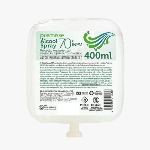 ALCOOL SPRAY REFIL ANTISEPTICO CLEAN 400ML PREMISSE