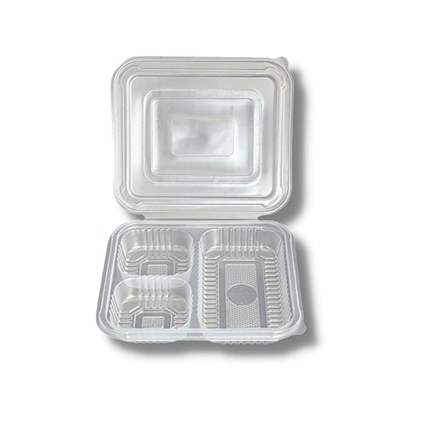 EMBALAGEM POTE RETANGULAR CR. 3 DIV 810ML CX C/100 G323 - GALVANOTEK