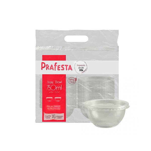 POTE BOWL 750ML C/ TAMPA C/144 (9X16) - PRAFESTA