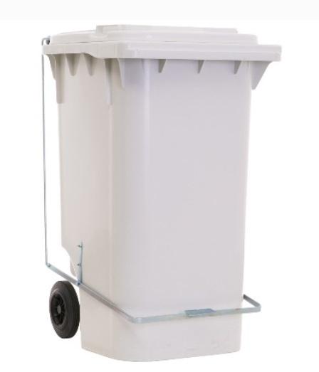 LIXEIRA BRANCA C/ PEDAL 240LTS