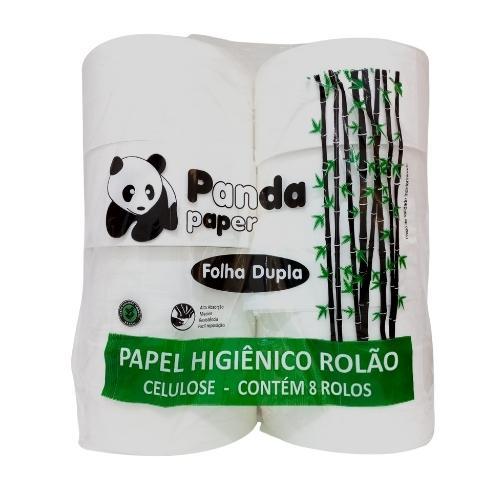 PAPEL HIGIENICO ROLAO 100% CEL.F DUPLA C/8 ROLOS - PANDA PAPER
