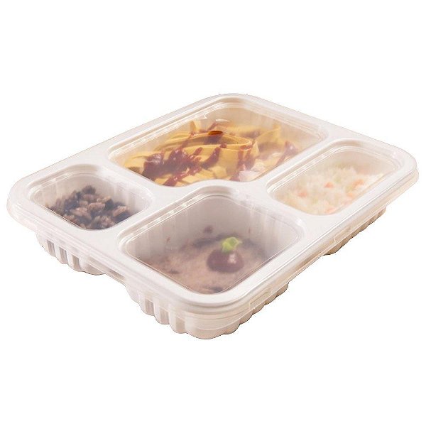 EMBALAGEM BANDEJA BCA 4 DIV 1225ML CX C/100 G324 - GALVANOTEK