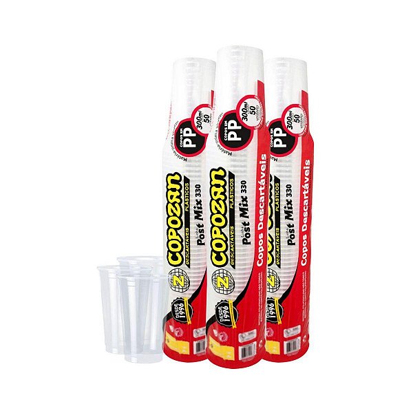 COPO 330ML PP TRANSPARENTE CX C/1000 (20X50)  - COPOZAN