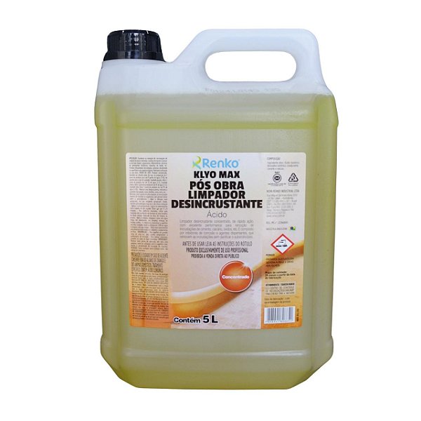 LIMPADOR DESINCRUSTANTE ACIDO KLYE MAX 5 LT RENKO