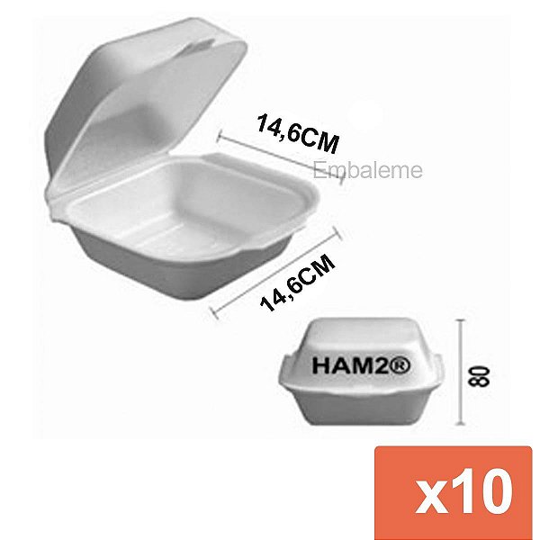 HAMBURGUEIRA ISOPOR 146X146X68 FD C/400 - (CH-002) - COPOBRAS