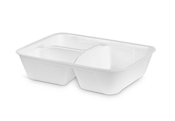 KIT ESTOJO/TAMPA ISOPOR 3 DIVISOES FUNDO 900ML C/100 (HF90/3F HF90TP) FIBRAFORM