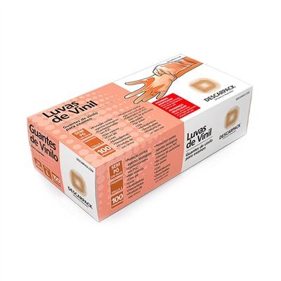 LUVA VINIL M SEM PO CX C/100 - DESCARPACK