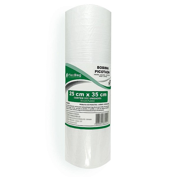 BOBINA PICOTADA REFORCADA 25X35 (2KG) C/500 - FLEX BAG