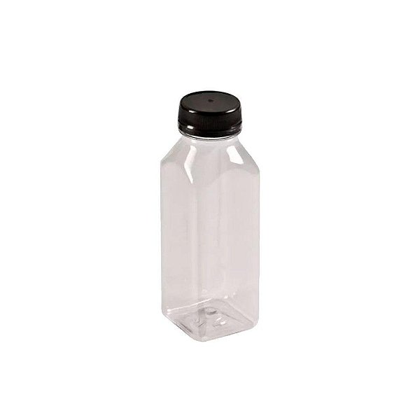 KIT GARRAFA/TAMPA PET CRISTAL P/SUCO 300ML C/100 - DECO