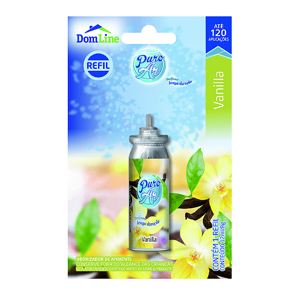 ODORIZADOR DE AMBIENTE PURO AR BAUNILHA 12ML REFIL+APARELHO - DOMLINE