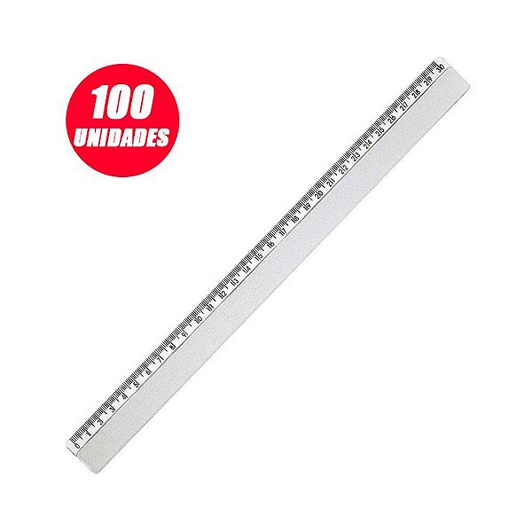 REGUA PLASTICA 30CM CRISTAL