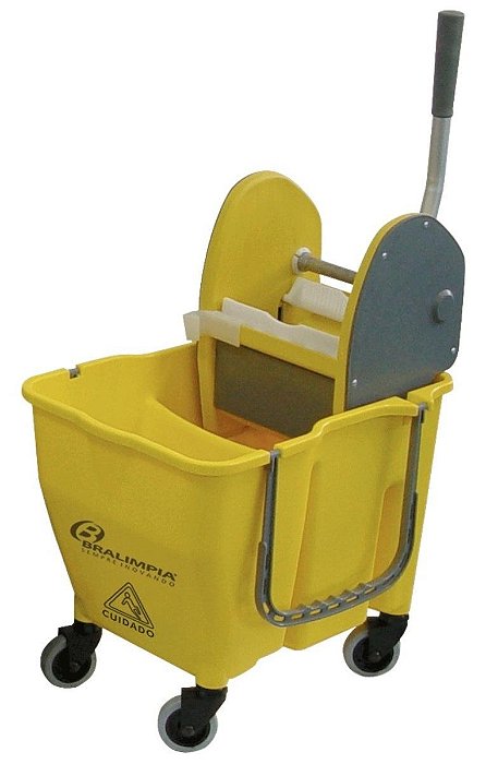 BALDE DOBLO 30LTS AMARELO - BRALIMPIA