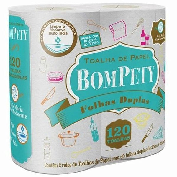 TOALHA DE COZINHA ABSORVENTE C/02 ROLOS - BOM PETY