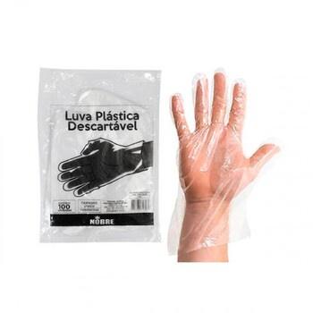 LUVA DESCARTAVEL PLASTICA C/100 UND - NOBRE