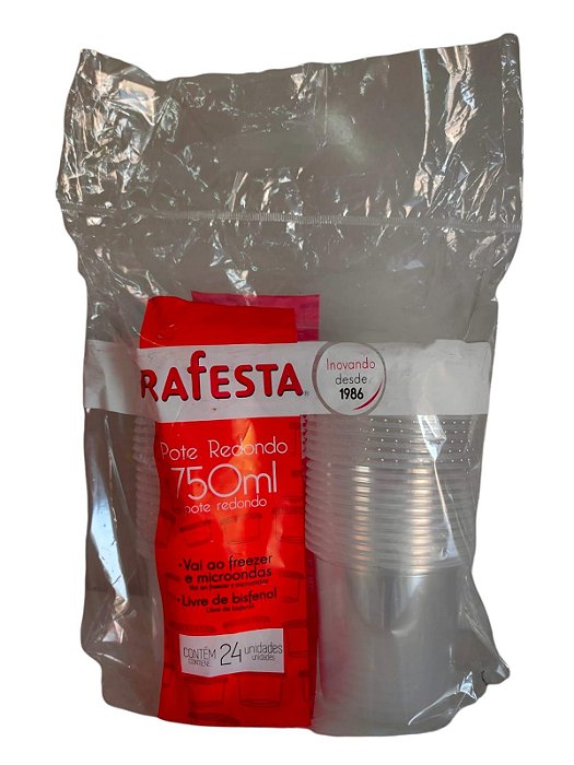 POTE REDONDO P/ FREEZER E MICROONDAS 750ML CX C/240 (10X24) - PRAFESTA
