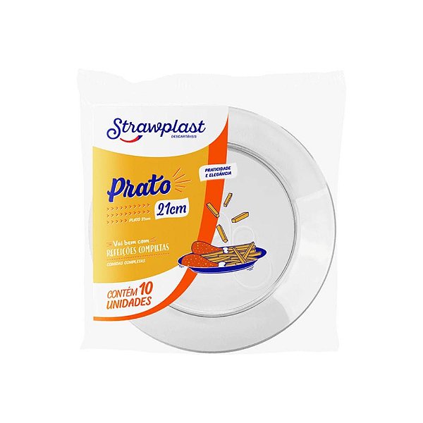 PRATO REDONDO ACRILICO CRISTAL 21CM CX C/140 (14X10) - STRAWPLAST