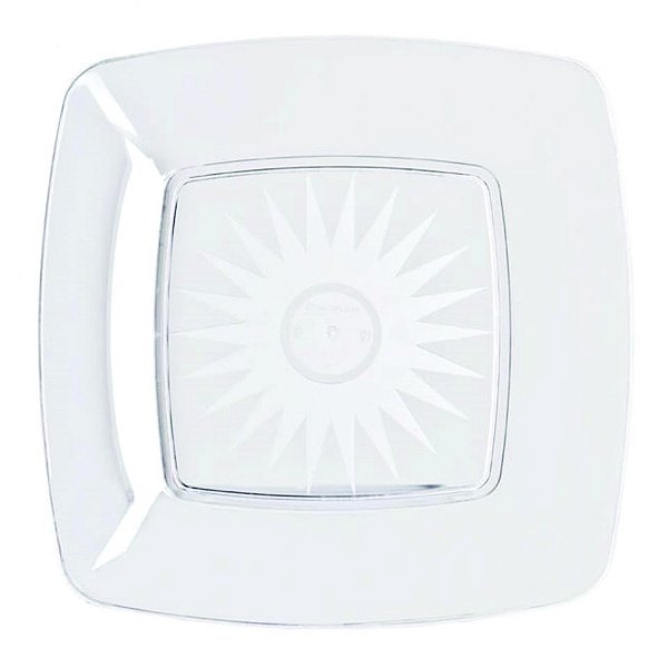 PRATO QUADRADO ACRILICO CRISTAL 21CM C/10 - STRAWPLAST