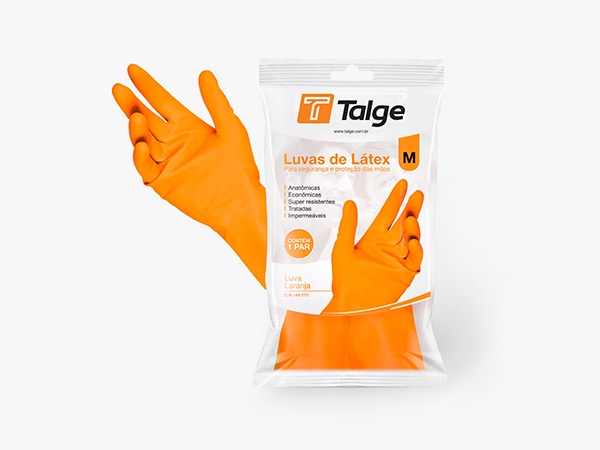 LUVA DE BORRACHA G LARANJA - TALGE
