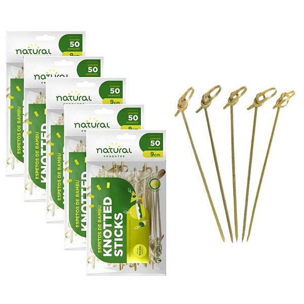 ESPETO DE BAMBU 9CM KNOTTED STICK C/50 - INOVEN