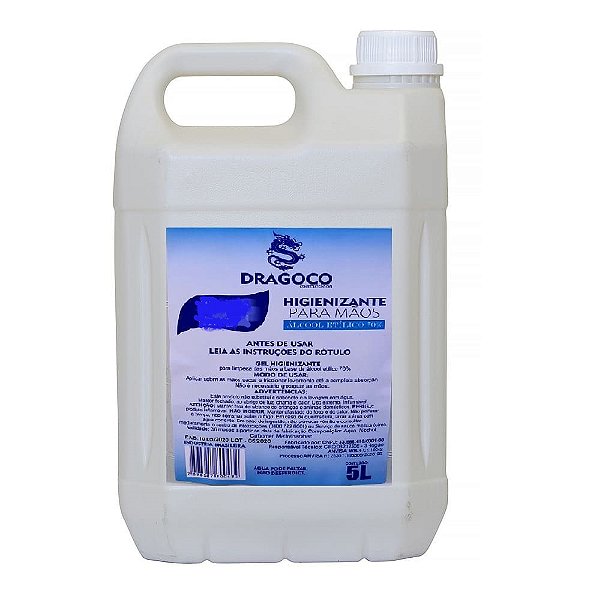 ALCOOL LIQUIDO 70+K1299 HOSPITALAR C/5 LITROS - DRAGOCO