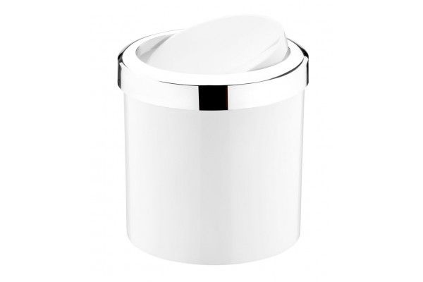 LIXEIRA PLASTICA BRANCA 23LTS C/ TAMPA BASCULANTE