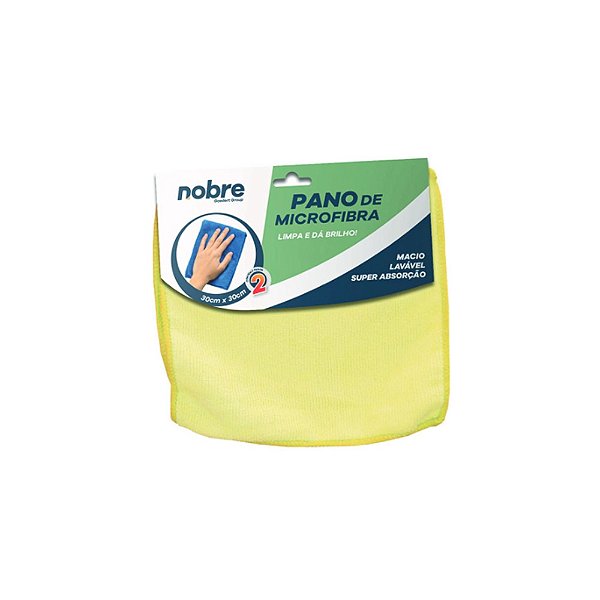 PANO MICROFIBRA 30X30 C/2 AMARELO - NOBRE