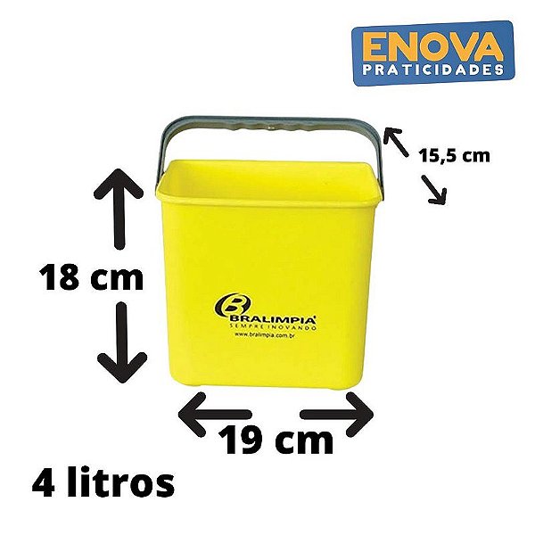BALDE 4L C/ALCA AMARELO - BRALIMPIA