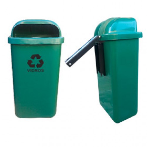 LIXEIRA PLASTICA PAPELEIRA VERDE 50L