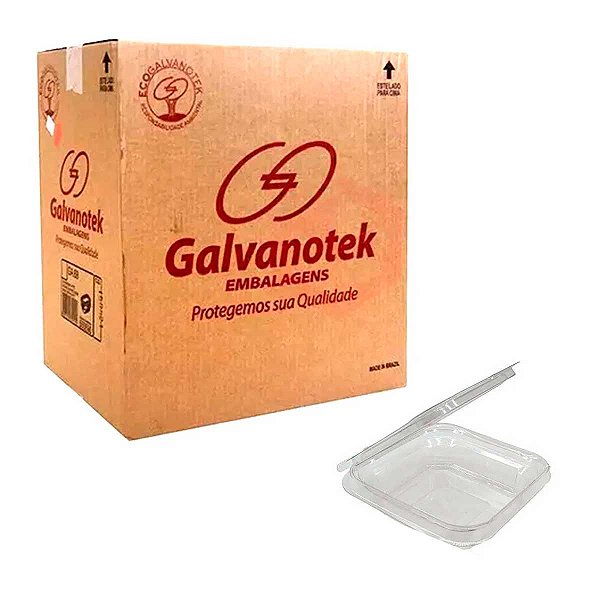 EMBALAGEM POTE QUADRADO C/LACRE 350ML CX C/100 G731 - GALVANOTEK